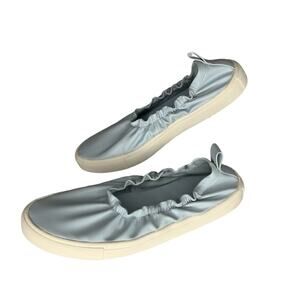 Zara Basic Collection Women Elastic Edge Slip on Sneakers Light Blue Siz…